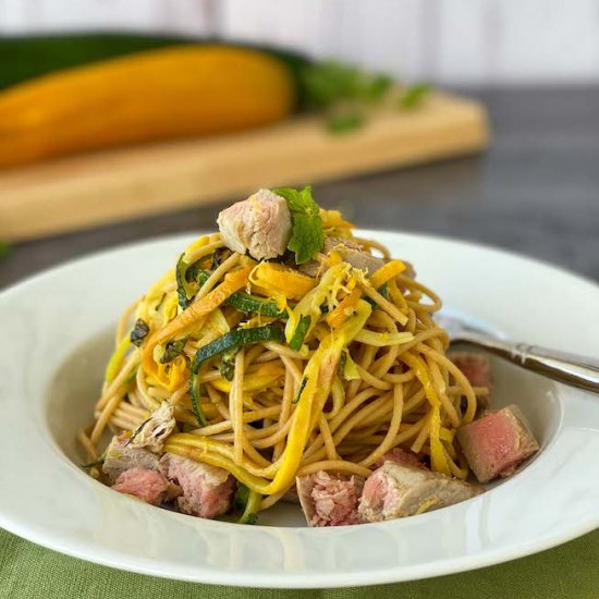 Zucchini, Squash & Tuna Spaghetti