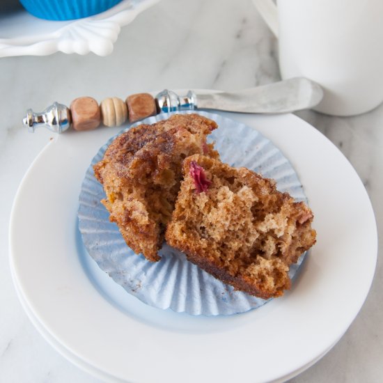 Cinnamon Sugar Rhubarb Muffins