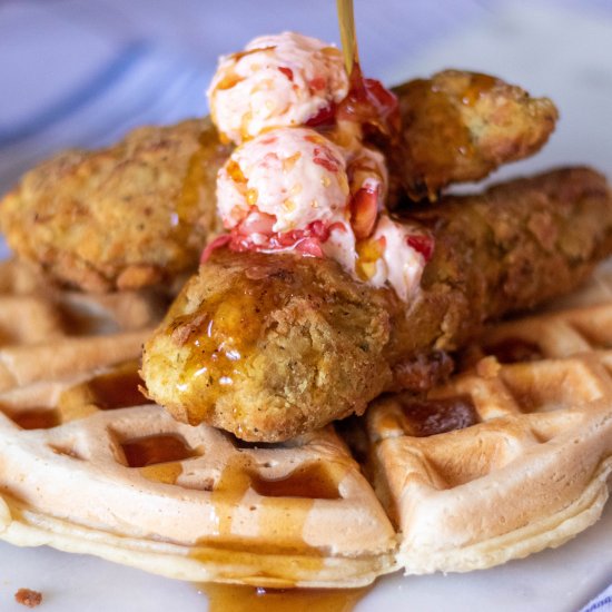 Vegan Chicken and Waffles