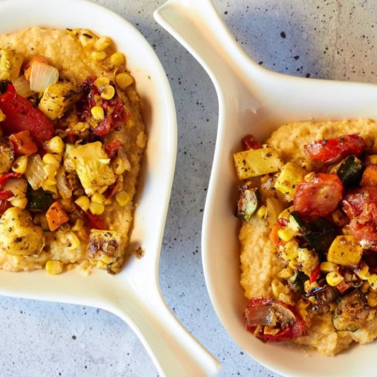 Roasted Summer Veggies Over Polenta