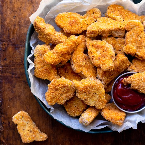 Baked Dinosaur Tofu Nuggets