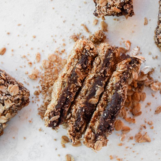 Oat coffee date chocolate bars