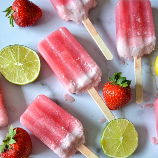 Strawberry Lemonade Popsicles