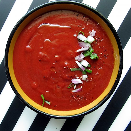 Red Pepper and Cherry Gazpacho