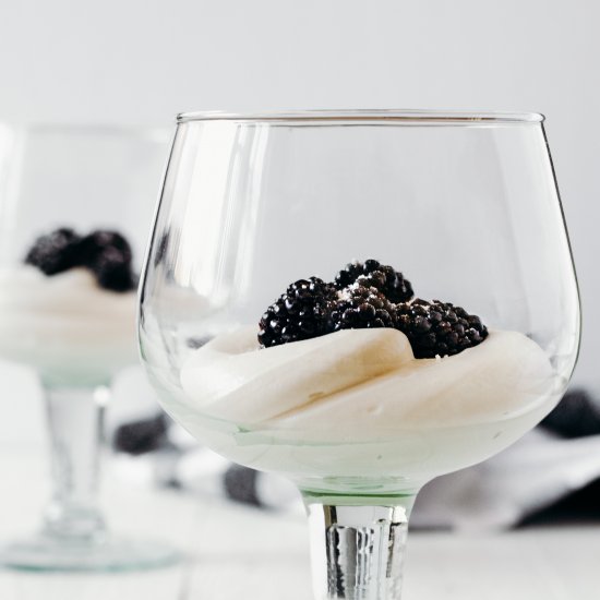 Lemon Mousse with Blackberries