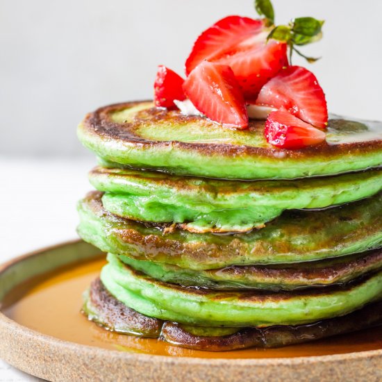 Pandan Mochi Pancakes