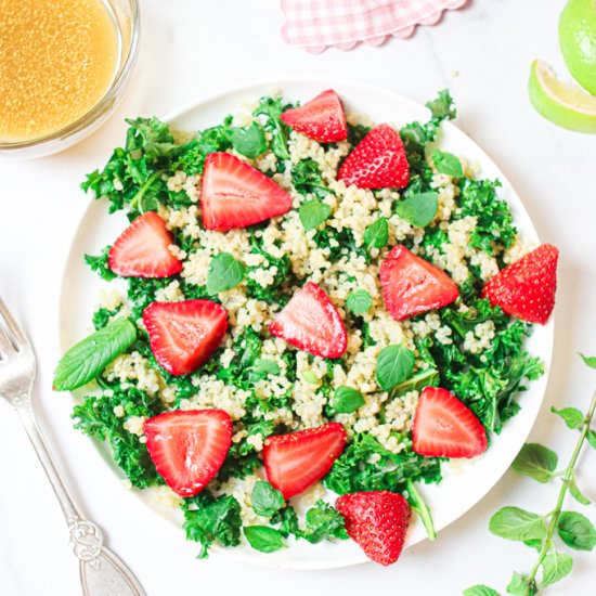 Massaged Kale & Strawberry Salad