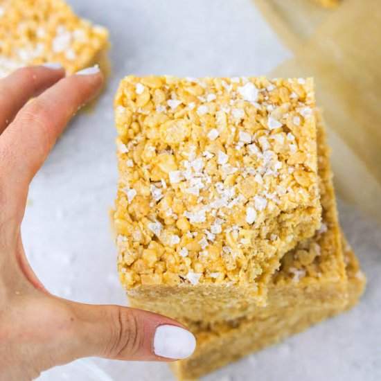 Salted Peanut Butter Rice Krispie