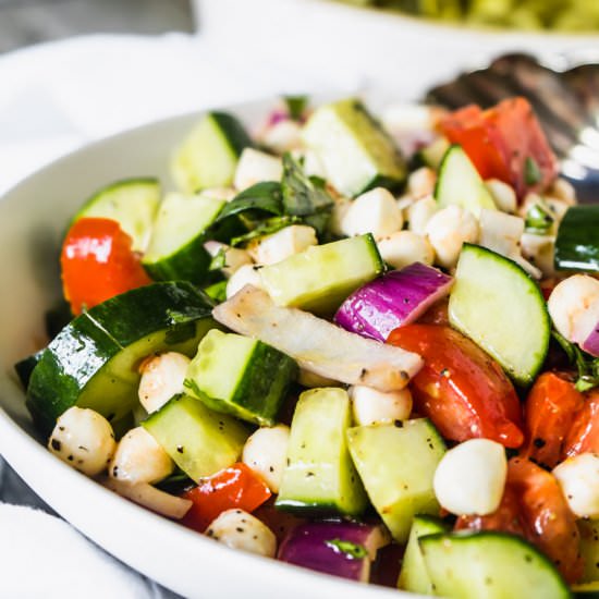 Chopped Cucumber Caprese Salad