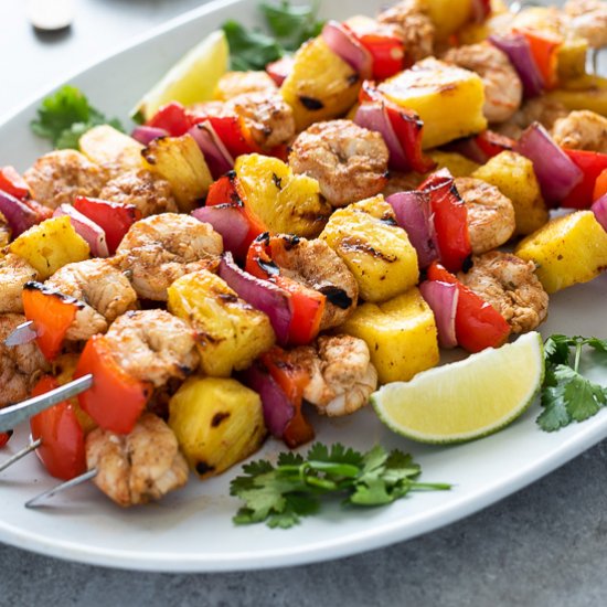 Jerk Pineapple Shrimp Skewers