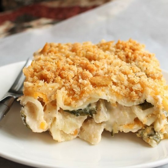 Spinach, Pasta & 3-Cheese Bake