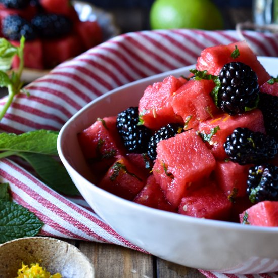 Watermelon Blackberry Summer Salad