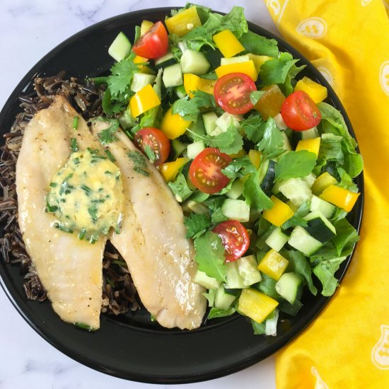 Air Fryer Tilapia w/Chive Butter