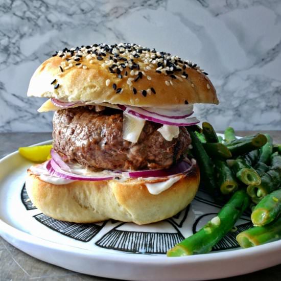 Homemade burger and buns