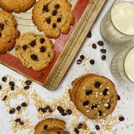 Peanut Oatmeal Raisin Cookies