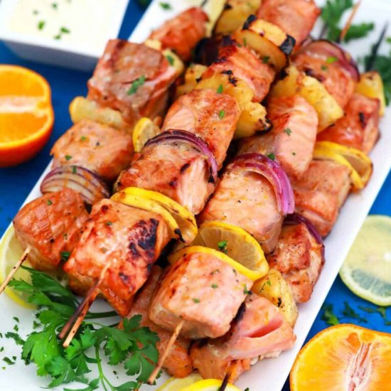 Grilled Salmon Skewers