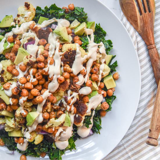 Kale Salad with Roasted Cauliflower