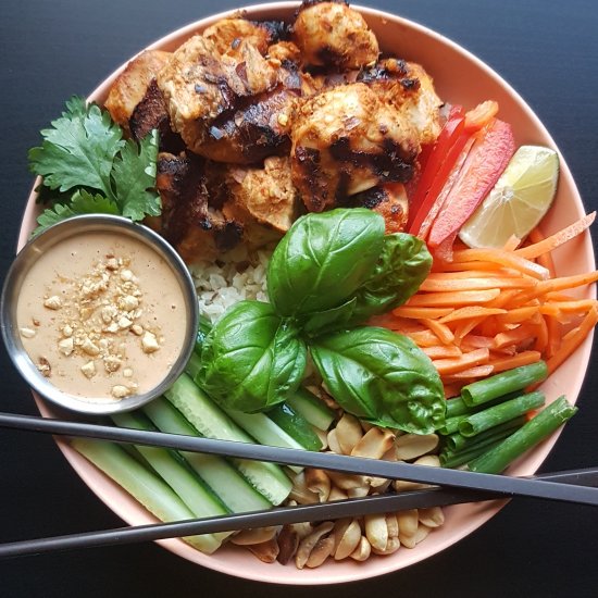 Satay Chicken Rice Bowl