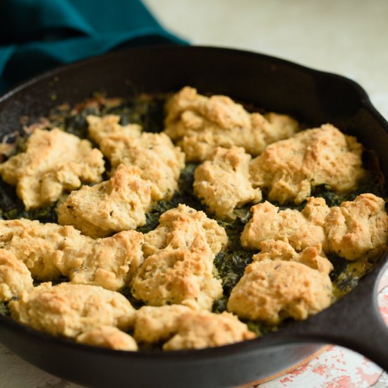 Creamed Spinach w/ biscuit Topping