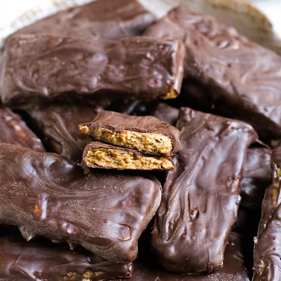 Paleo Vegan Butterfinger Candy Bars