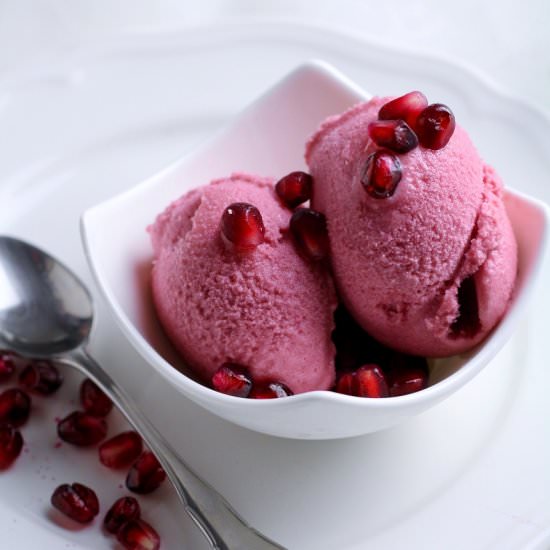 No Churn Pomegranate Sorbet