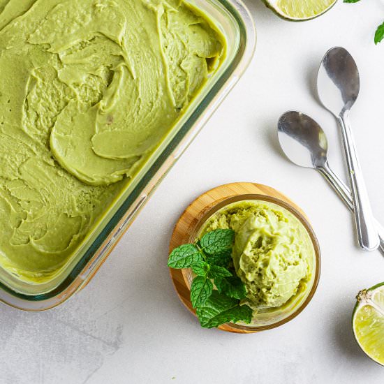 Sugar-Free Matcha Avocado Sorbet