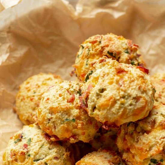 Keto Ham and Cheddar Biscuits