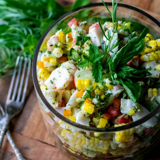 Summer Sweet Corn Crab Salad