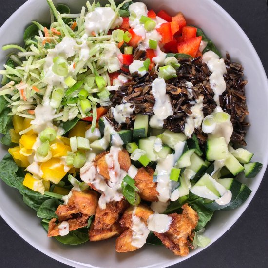 Air Fryer Tofu Bowls w/ Lime Aioli