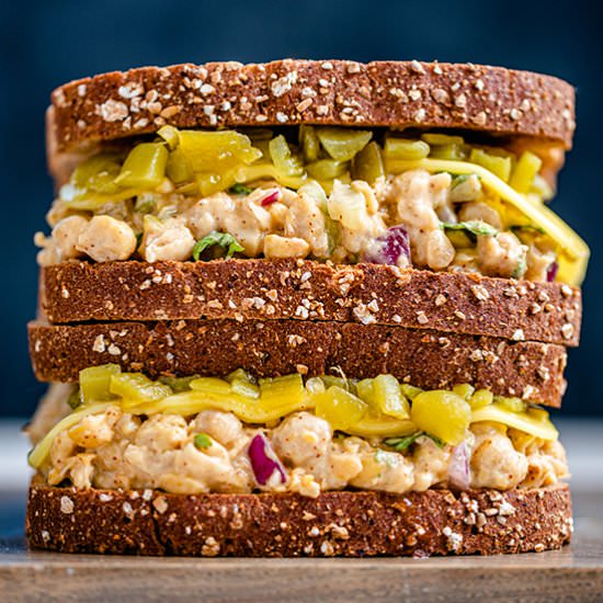 Green Chile Chickpea “Tuna” Melt