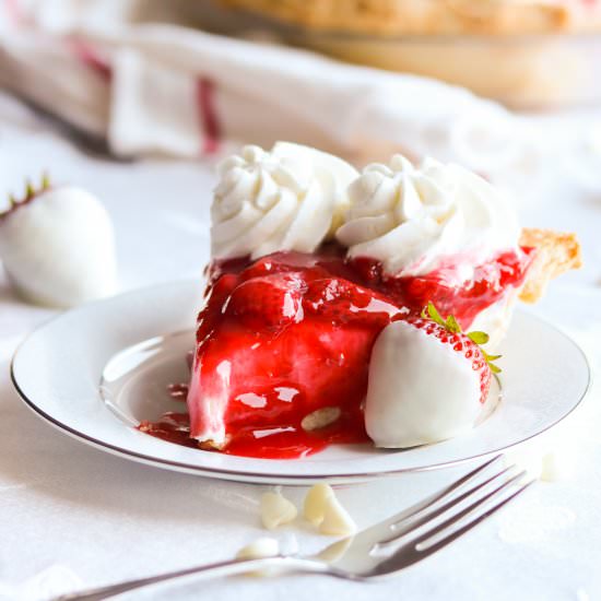 White Chocolate Strawberry Pie