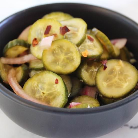 Spicy Pickled Cucumbers