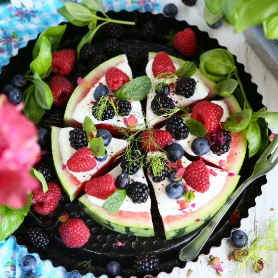 Watermelon Pizza with Berries