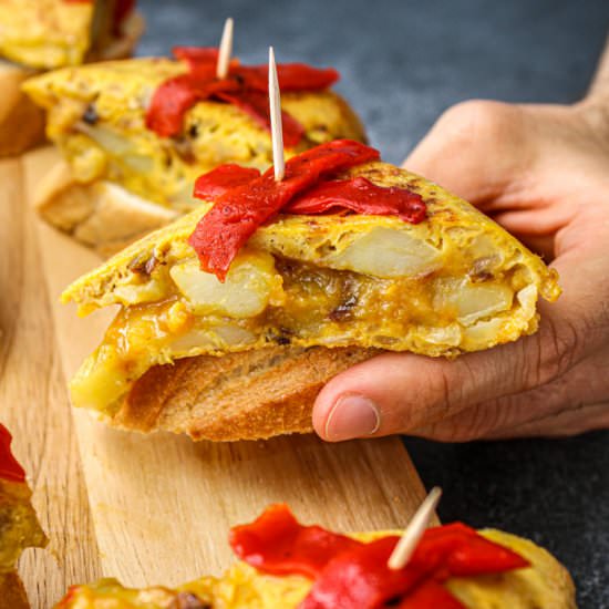 Spanish Omelette & Peppers Pintxo