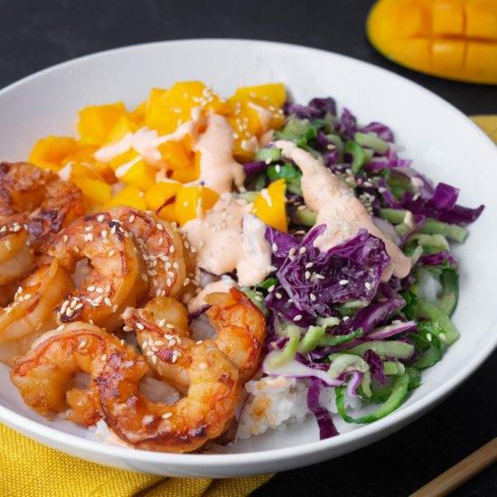 Shrimp & Mango Poke Bowls