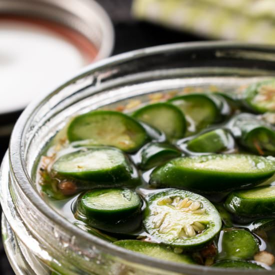 Quick Pickled Serrano Peppers