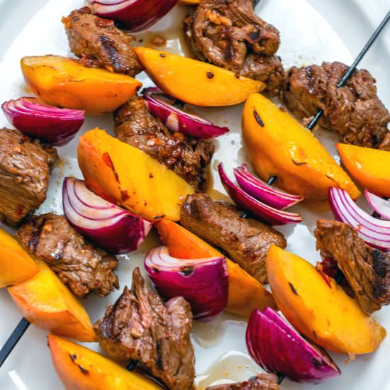 Chipotle Steak and Peach Kabobs