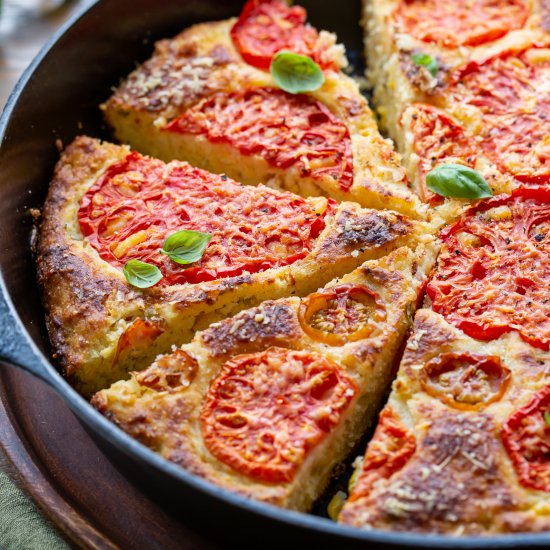 Skillet Cornbread with Tomatoes