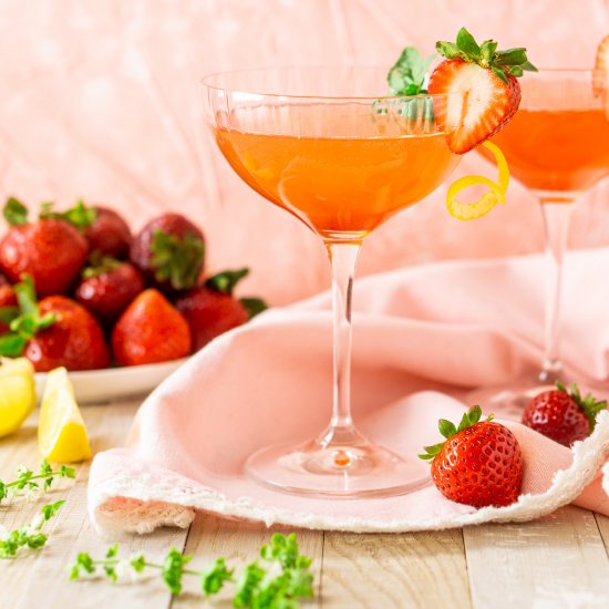 Strawberry-Basil Limoncello Martini