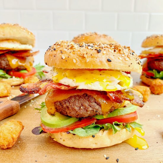 Everything Breakfast Burgers