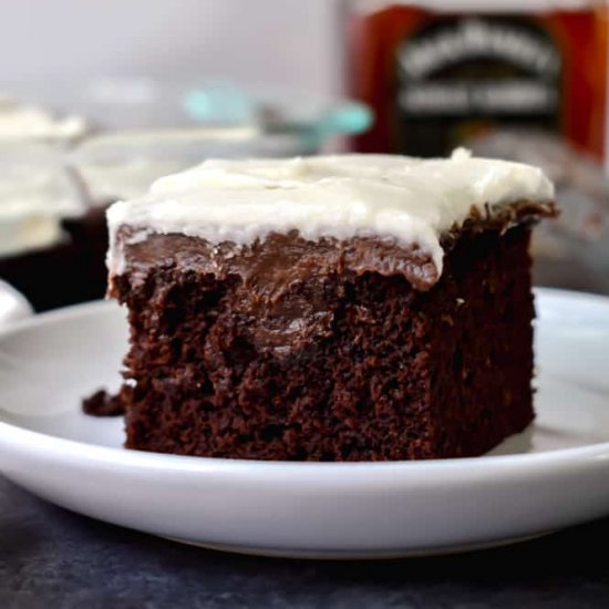 Jack and Coke Poke Cake