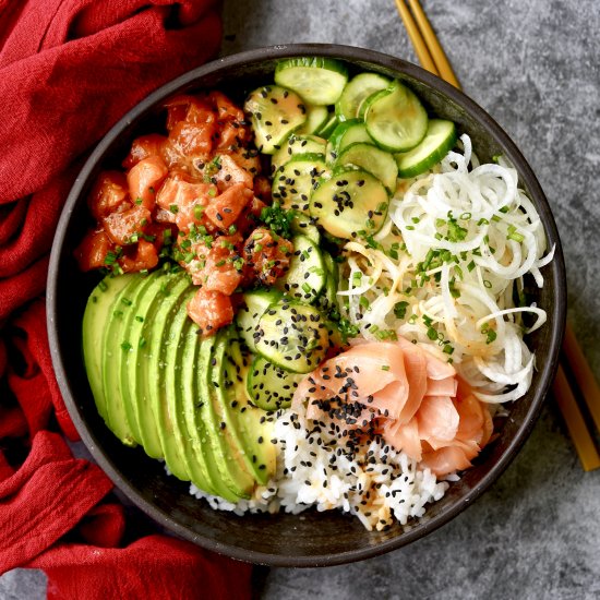 Spicy Salmon Roll Sushi Bowl