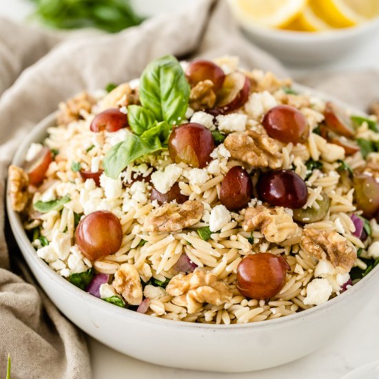 Orzo, Grape, Feta Salad