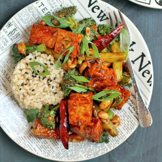 Kung Pao Tofu with Broccoli