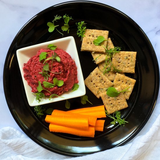 Pink Hummus with Roasted Beets