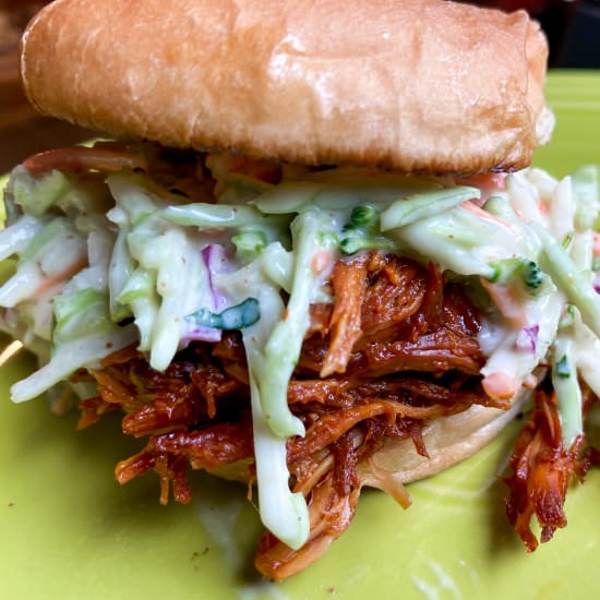 BBQ Chicken Sandwich with Slaw