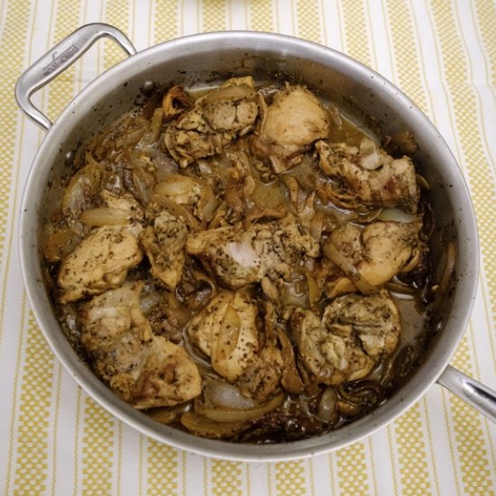 Chicken yassa with rice