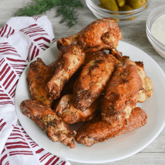 Keto Dill Pickle Air Fryer Wings