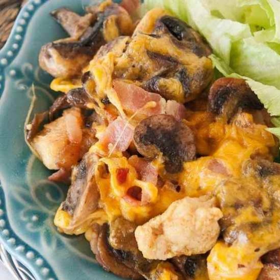 Bacon Cheese Topped Chicken Bites