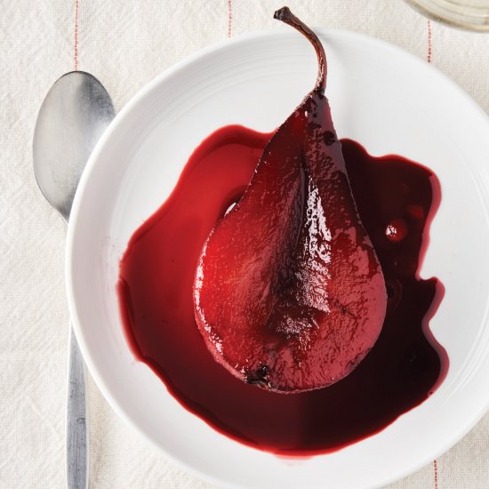 Red Wine-Poached Pears